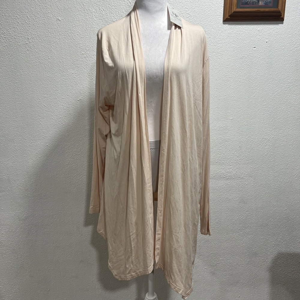 NWT Mengpipi Light  Open Cardigan Size 2XL Hi Lo Hem Stretch